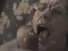 Nerdy girl asks for cum and she receives it… in abundance