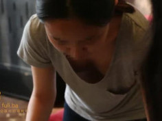 Chinese girl downblouse at party.