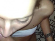 Blonde amateur teen takes a load.