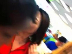 PRETTY RED SHIRT GIRL AND HER LITTLE SECRET a question to all, can someone tell me what panty style she wearing?