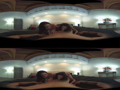 POV Hot girls worship his cock in Threesome