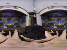 Loud moaning busty babe takes her friends dick in VR