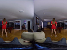brunette milf takes dick in doggystyle position after pool game in VR