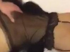 情侶自拍黑絲內衣後入