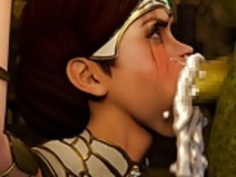 女の子はゴブリンによって顔犯される