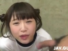 《裕木まゆ》超絶かわいいブルマ美少女のノーハンド連続フェラ抜き口内射精ごっくん