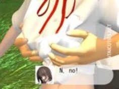 ホット3Dアニメの可愛い人は外に頭を与えます