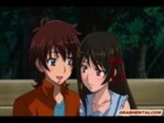 hentaiが硬いコックを見て男女共学