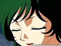 お互い熱い楽しさを与えるティーンアニメレズビアン