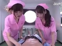 【沖田杏梨蓮実クレア】「チ〇ポがクタクタになってる…二発も射して…」逆3Pで患者に連続ザーメン中出しさせる二人の爆乳痴女ナース【巨乳アダルト動画】