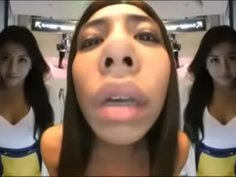 南国系美女のガラス舐め