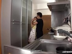 Japanese housewife, Erena Yamamoto got gangbanged in her home, uncensored