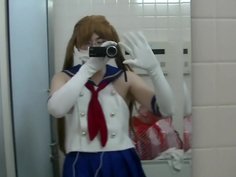 かな風島風コスでトイレオナニー