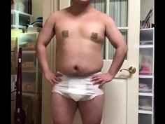 【素人撮影】男性　紙おむつ脱糞絶頂