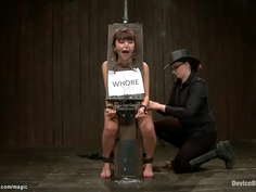 Bound Japanese slave hard punished