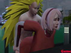 Hinata y sus amigas Cap 7 radio invita a sakura se terminan gustando y follando al aire libre sin importar quien los vea